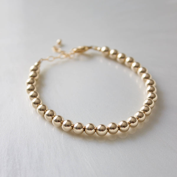 GOLD FILLED BEADED BRACELETS: 4MM