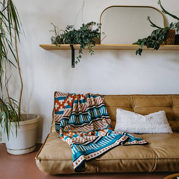 Desert Dweller Southwestern Throw Blanket - Native, Navajo: Standard (50"x60")