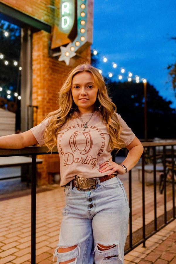 Don't Be Like the Rest Graphic Tee: Pink Gravel / L