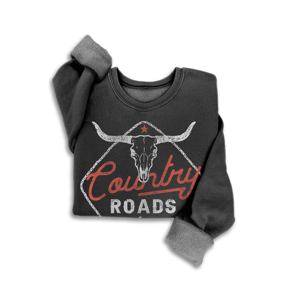 COUNTRY ROADS MINERAL GRAPHIC SWEATSHIRTS: MINERAL HEATHER GREY / S-M-L-XL(1-2-2-1)