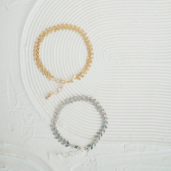 Laurel Bracelet: Satin Gold Plated