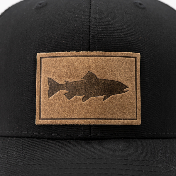 Hat - Fish Design | Leather Patch: Camo/Black