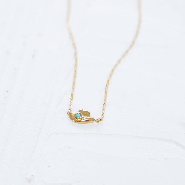 Cowboy hat necklace: Gold