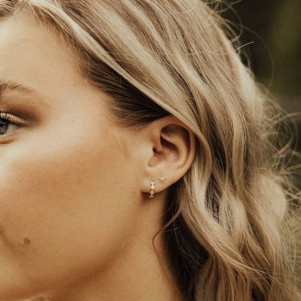 Alice Diamond Hoops: Gold