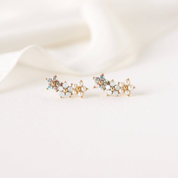 Floral Climber Earrings | Floral Ear Climbers | Spring Studs