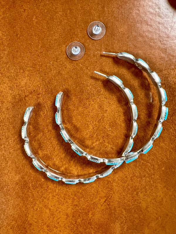 Venti Kingman Turquoise Hoops