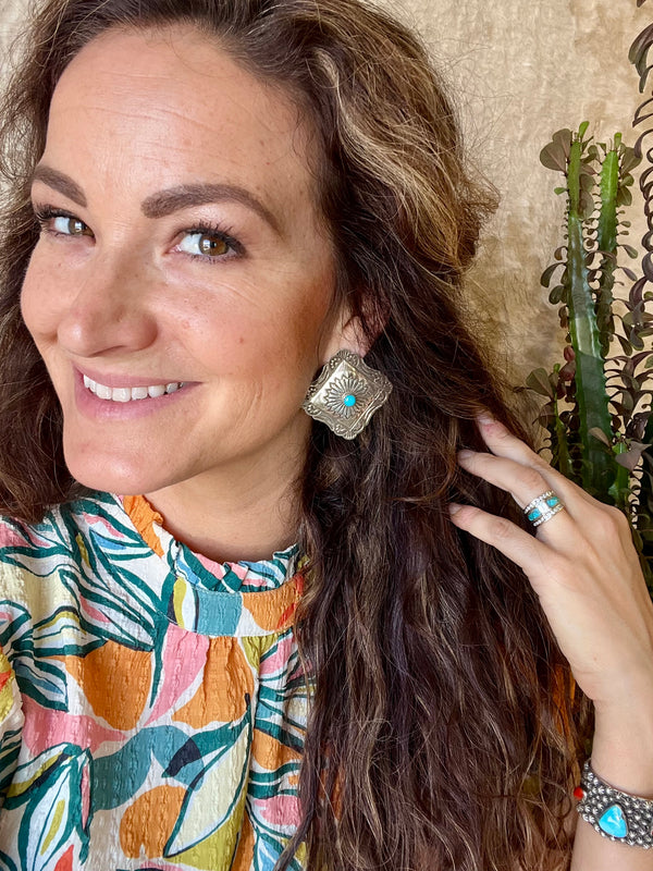 Squared-up Navajo Earring