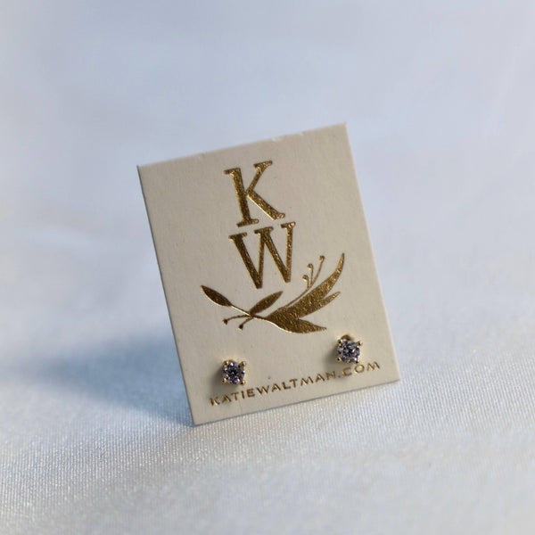 MINI ROUND CZ STUDS: GOLD