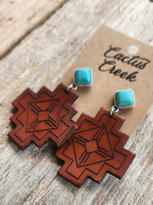 Handmade Leather Earrings - ZIA Dangles