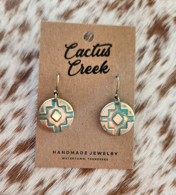 "Lucinda" Petite Southwestern Concho Earrings