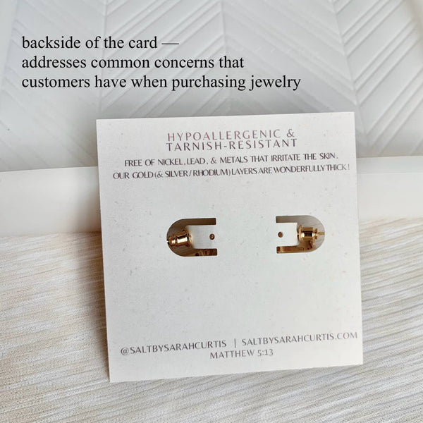 SALT - SQUARE HOOP EARRINGS | gold | stud post huggies