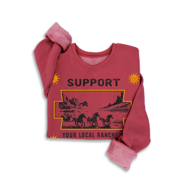 SUPPORT YOUR LOCAL RANCHERS MINERAL GRAPHIC SWEATSHIRTS: Mineral Black / S-M-L-XL(1-2-2-1)
