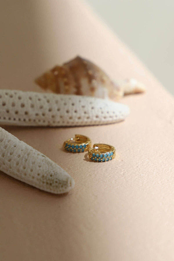 TURQUOISE DUO HUGGIES: GOLD