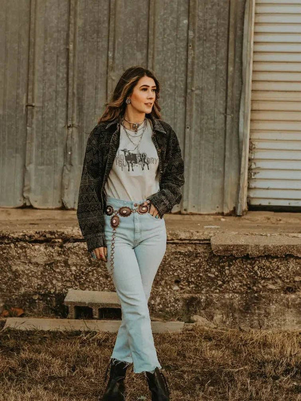 No Guts No Glory Western Graphic Tee: Cool Grey / XL
