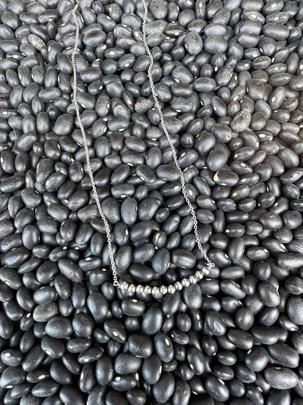 Authentic Silver Pearl Bar Necklace: Silver / OS