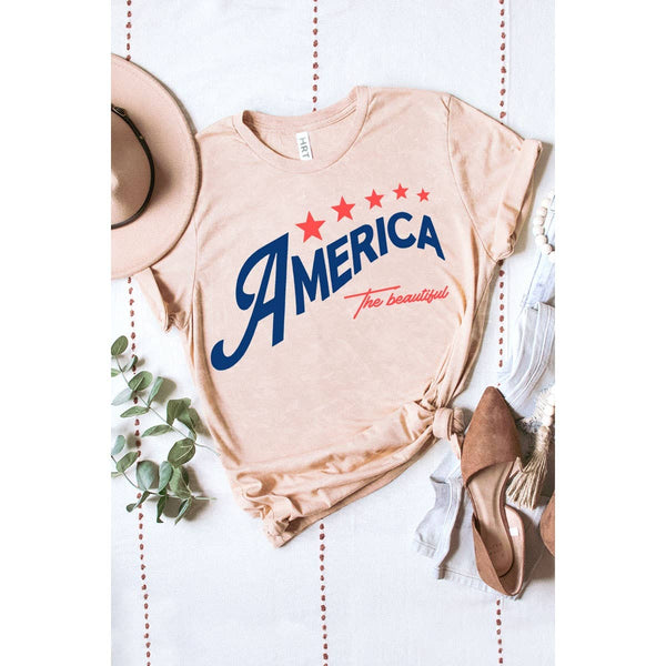 THE BEAUTIFUL AMERICA MINERAL GRAPHIC TEE: Mineral Red / L