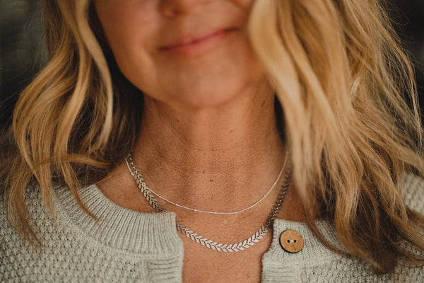 Laurel Necklace : Satin Rhodium Plated (silver)