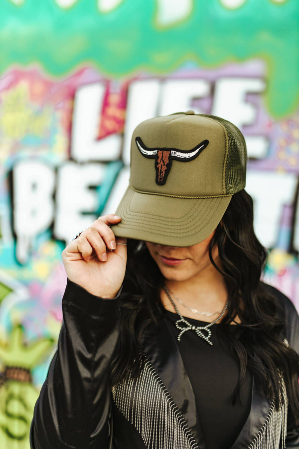 Trucker Hat - Steer Skull Patch
