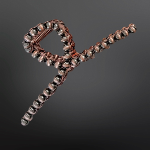 Western Navajo Pearl Inspired Claw Clip - Hair Clip: Silver