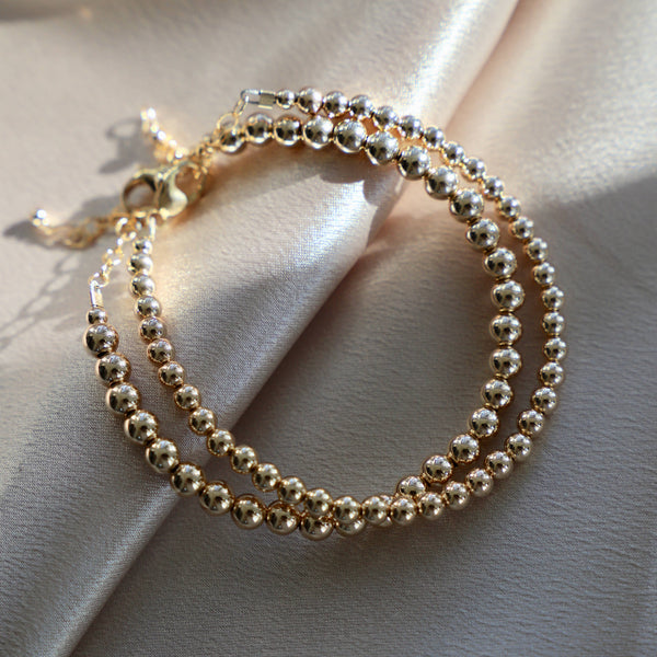 GOLD FILLED BEADED BRACELETS: 4MM