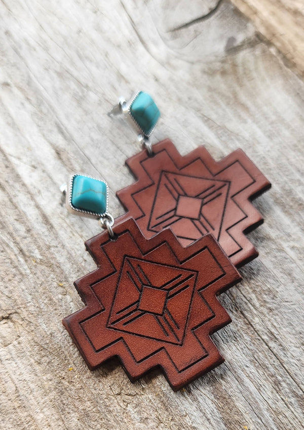 Handmade Leather Earrings - ZIA Dangles