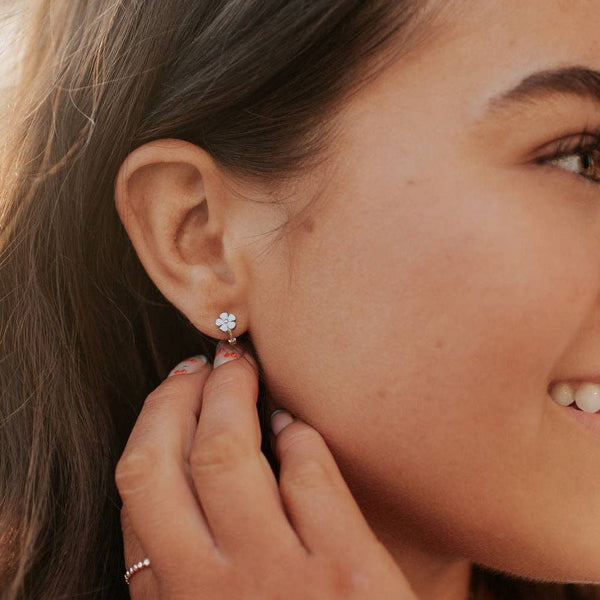 Flower Mini Hoops: Gold