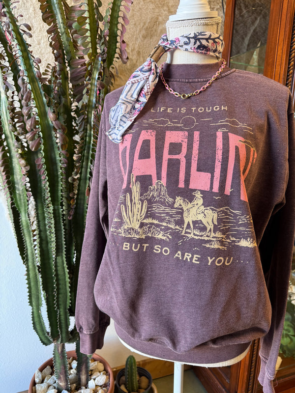 Valentine’s Ultra Soft Mineral-Washed DARLIN’ - Burgundy Sweatshirt