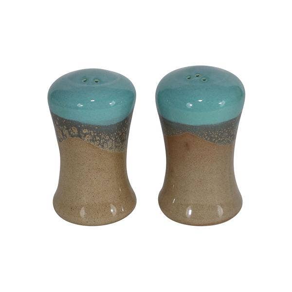 Handmade Pottery Salt and Pepper Set: Island Oasis