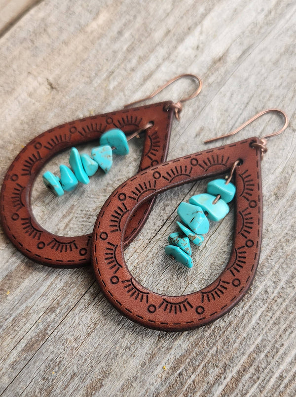 Handmade Leather Earrings - UTE Dangles
