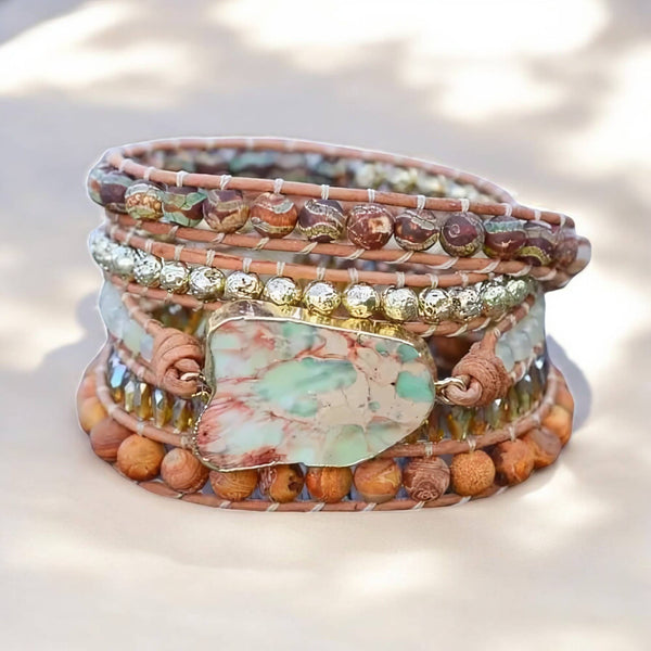 Emperor Jasper Treasure Wrap Beaded Bracelet