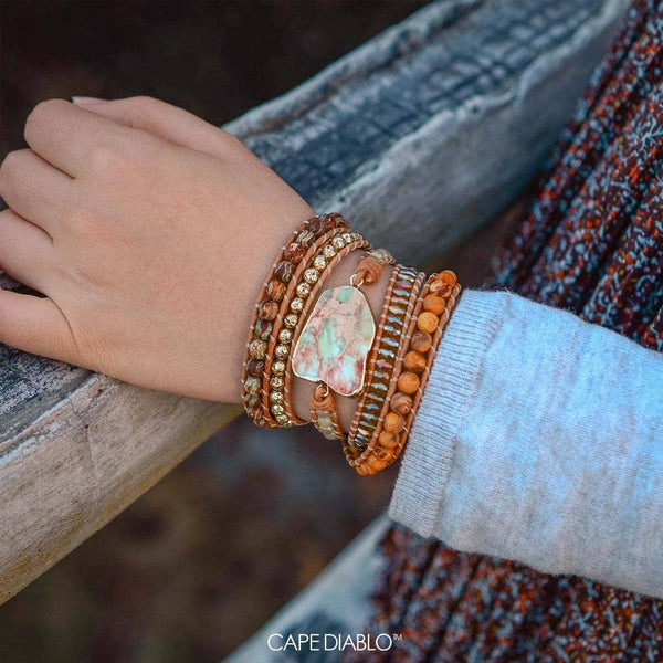 Emperor Jasper Treasure Wrap Beaded Bracelet