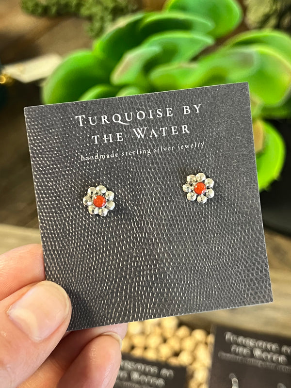 Daisy Coral Studs