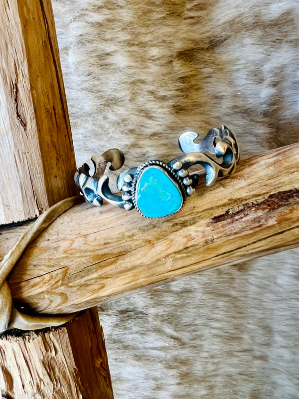 Turquoise Mountain Sandcast Cuff Bracelet