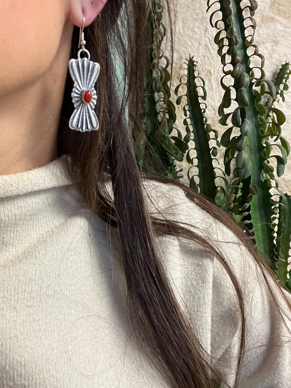 Coral Sandcast Necklace & Earring Set
