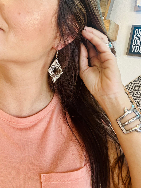 Silver Diamond Dangles