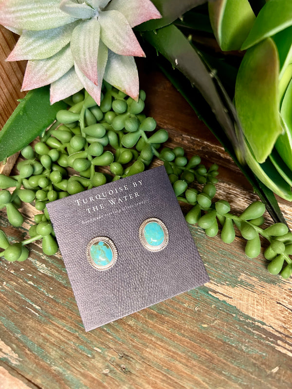 Silver Dime Turquoise Studs