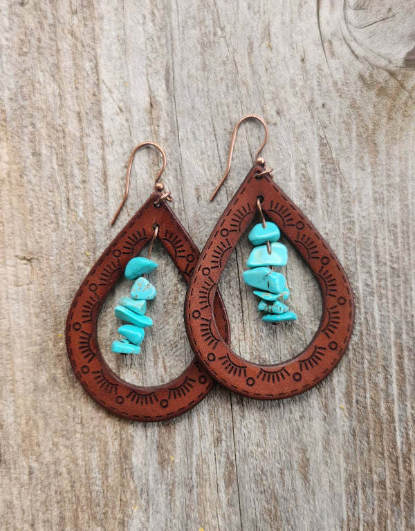 Handmade Leather Earrings - UTE Dangles