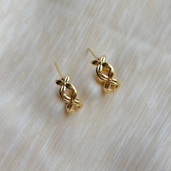 SALT - CRISS-CROSS HOOP EARRINGS | gold | stud post hoops