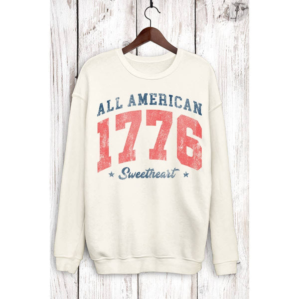 ALL AMERICAN 1776 SWEETHEART MINERAL SWEATSHIRTS: Mineral Navy / S-M-L-XL(1-2-2-1)