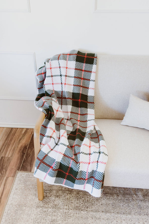 Duncan Throw - Christmas Plaid/Scottish/Scotland Blanket: Red/green/white / Standard: 50x60