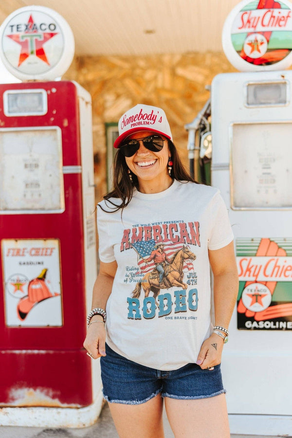 American Rodeo 4th July Graphic Tee: Natural / S