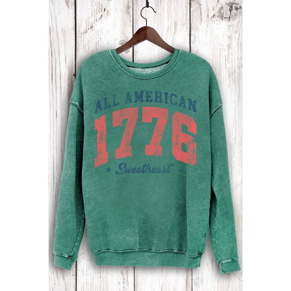 ALL AMERICAN 1776 SWEETHEART MINERAL SWEATSHIRTS: Mineral Navy / S-M-L-XL(1-2-2-1)