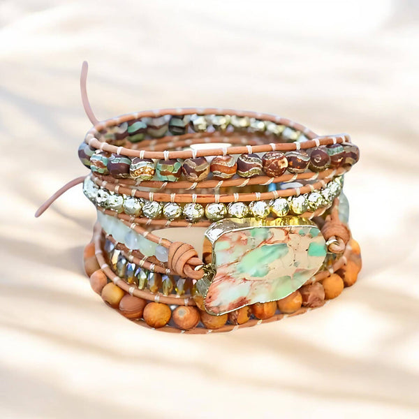 Emperor Jasper Treasure Wrap Beaded Bracelet