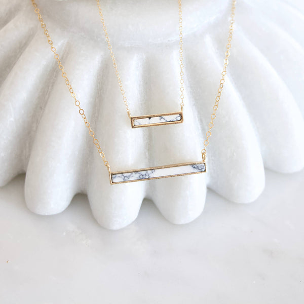 Mini Turquoise Bar Necklace: Turquoise