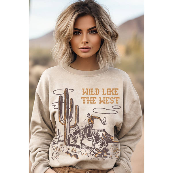 WILD LIKE THE WEST: Mineral Oatmeal Sweatshirt