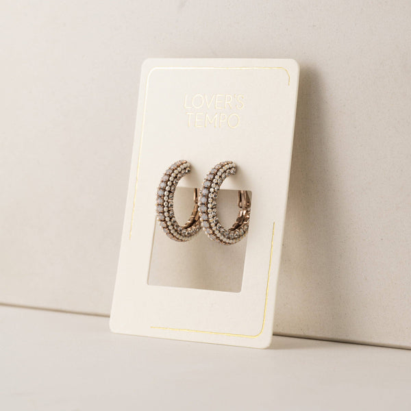 Astaire 28mm Hoop Earrings | Pavé Hoops | Crystal Hoops: White / 28mm