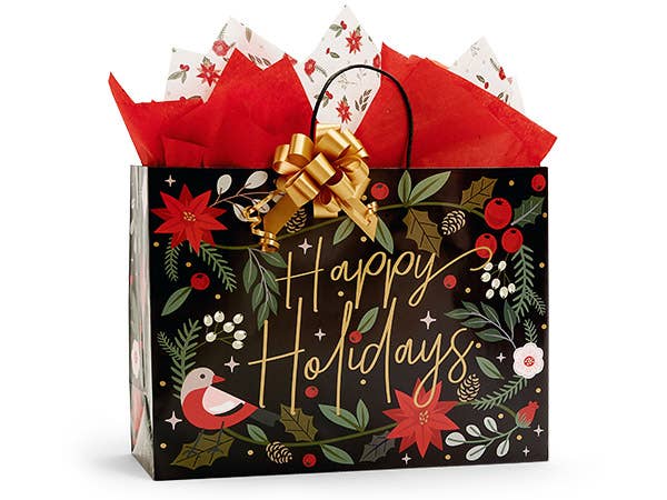 Holiday Christmas Gift Bag - Size 6.5x3.5x6.5"