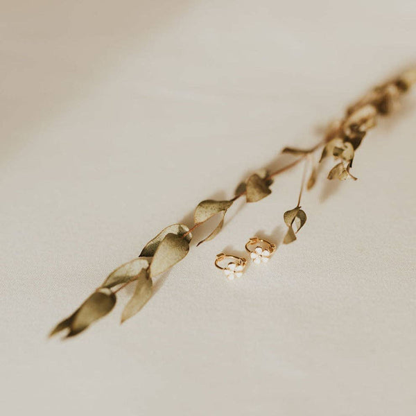 Flower Mini Hoops: Gold