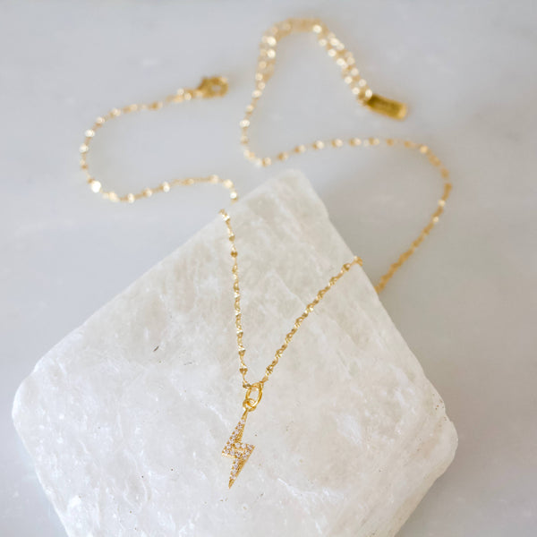CZ Lightning Bolt Necklace