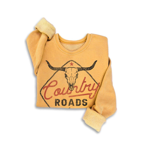 COUNTRY ROADS MINERAL GRAPHIC SWEATSHIRTS: MINERAL HEATHER GREY / S-M-L-XL(1-2-2-1)
